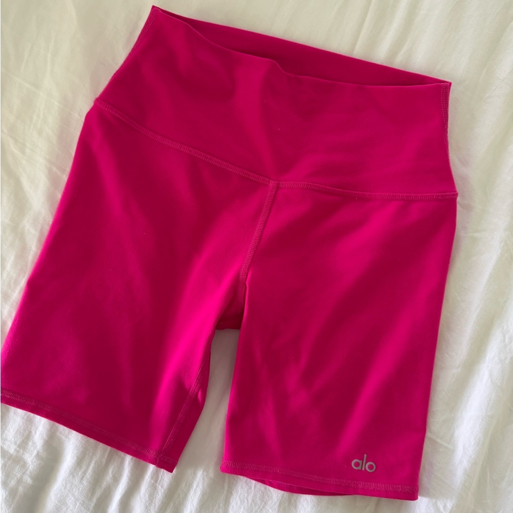 Alo bikers- fluorescent pink- sold out color!! 5 inch